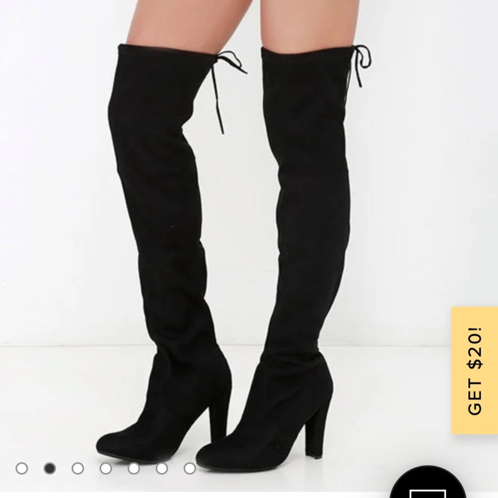 Steve Madden Gorgeous Black Suede Over the Knee Boots